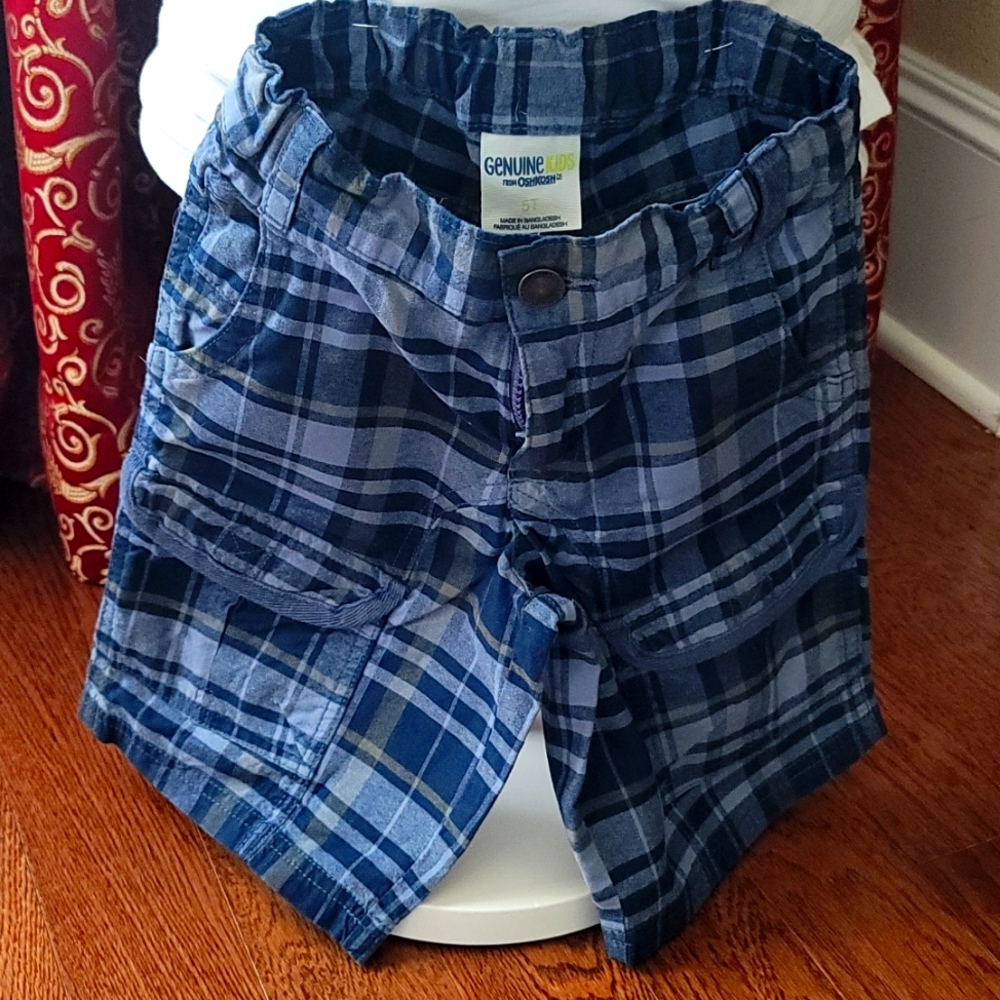 OshKosh 5T boy plaid adjustable shorts